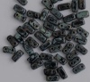 Brick Black Jet Picasso 23980-43480 Czech Mates Beads x 50